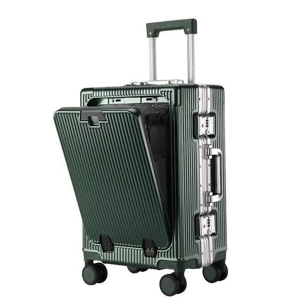 Aluminum Frame Carry-On with USB & Cup Holder