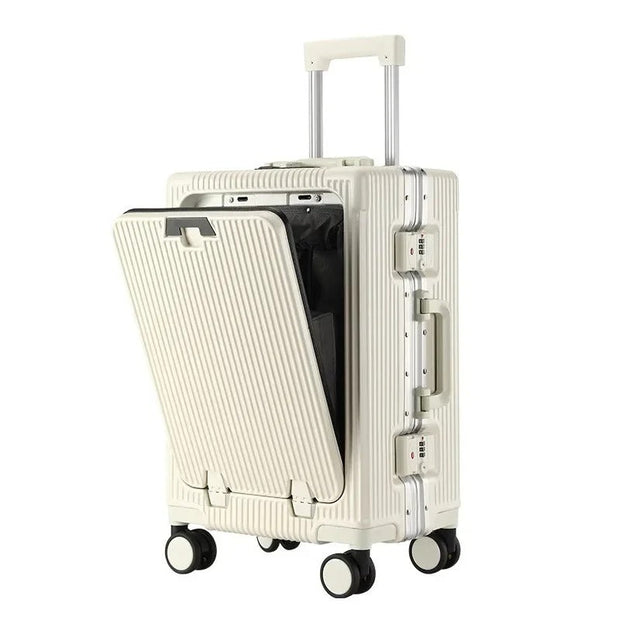 Aluminum Frame Carry-On with USB & Cup Holder
