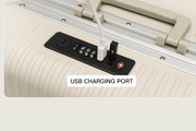Aluminum Frame Carry-On with USB & Cup Holder