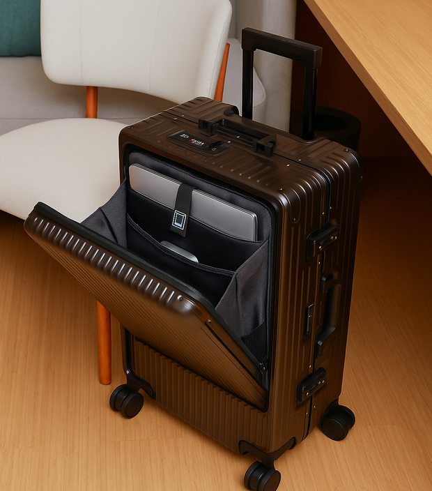 Aluminum Business Carry-On with USB & Dual Front Access