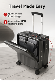 Business Travel Suitcase with USB Charging