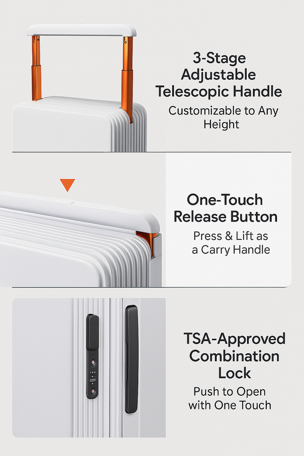 Front-Opening Cabin Suitcase with USB
