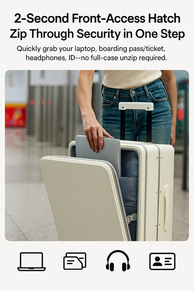 Front-Opening Frame Spinner Luggage 20″ & 24″ Totevibe