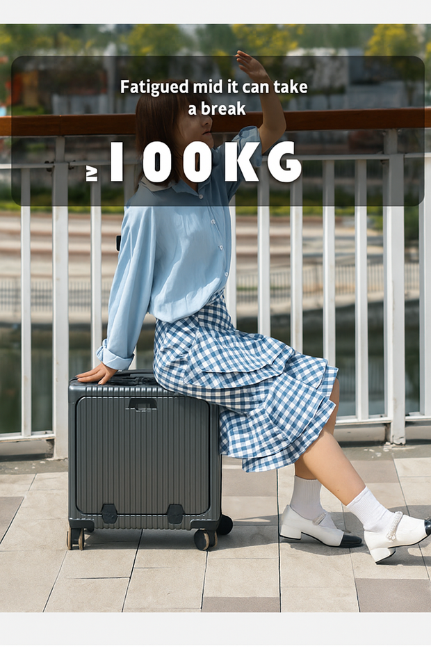 18″ Front-Opening USB Spinner Luggage