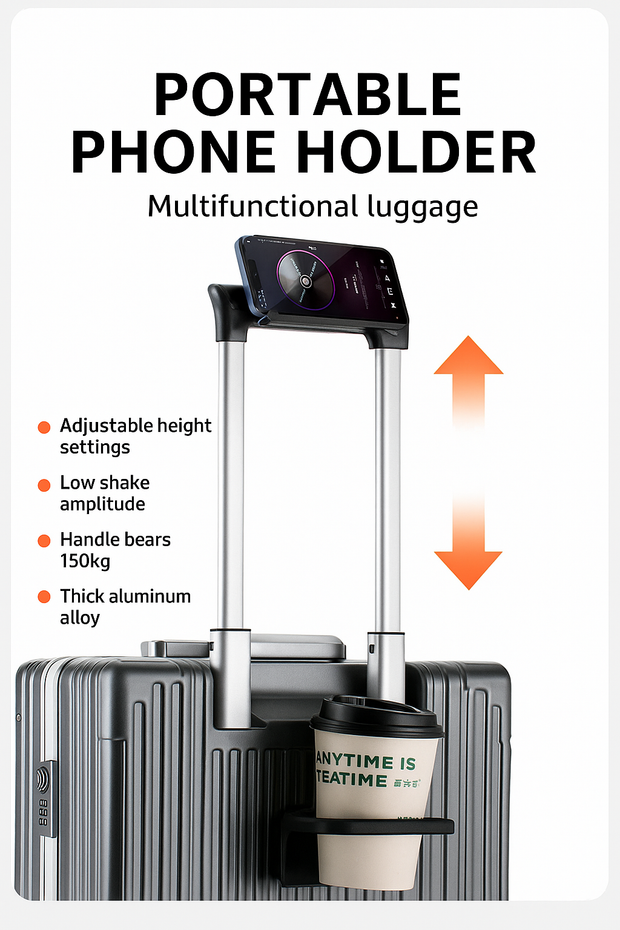 18″ Front-Opening USB Spinner Luggage