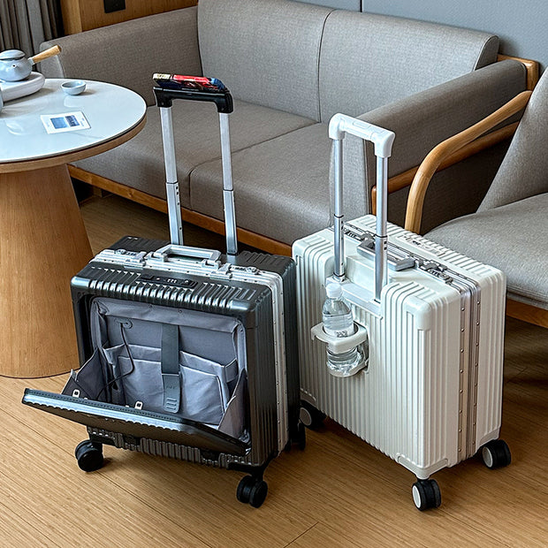 18″ Front-Opening USB Spinner Luggage