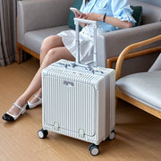 18″ Front-Opening USB Spinner Luggage
