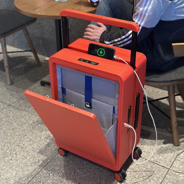Front-Opening Cabin Suitcase with USB