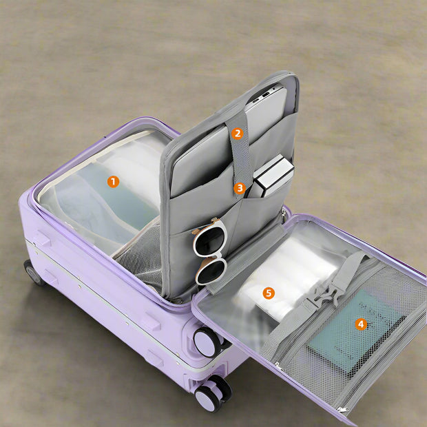 Front-Opening Frame Spinner Luggage 20″ & 24″ Totevibe