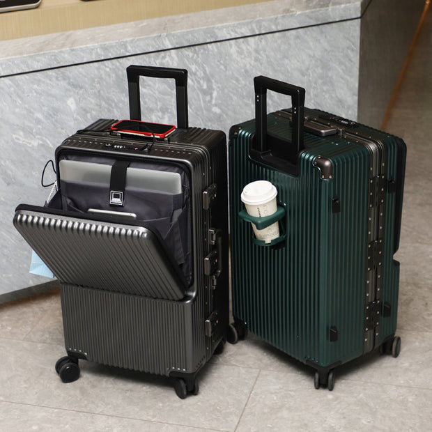 Aluminum Business Carry-On with USB & Dual Front Access