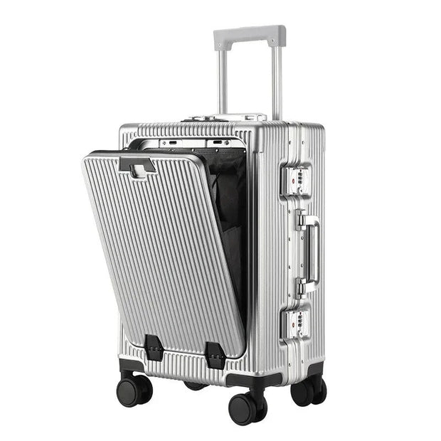 Aluminum Frame Carry-On with USB & Cup Holder