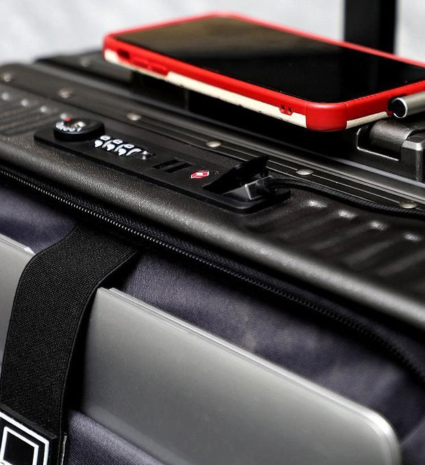 Aluminum Business Carry-On with USB & Dual Front Access